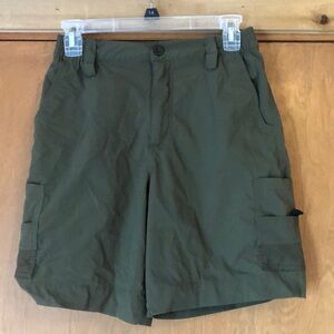Magellan army green nylon hiking shorts